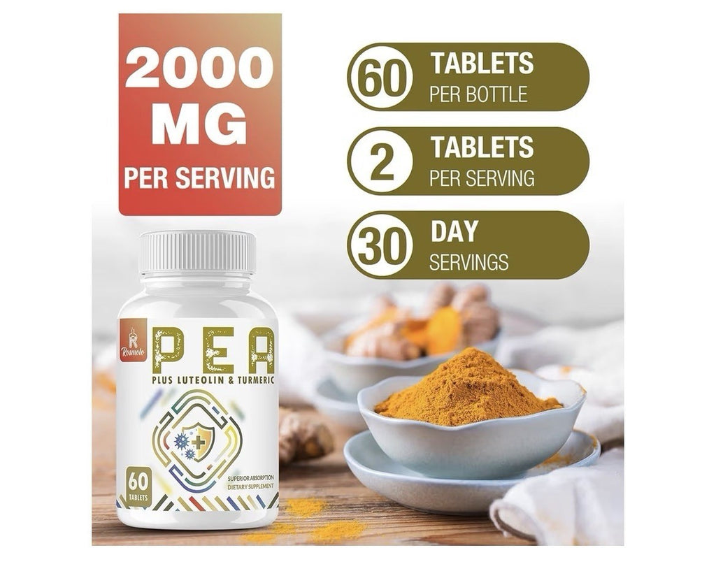 Rosmolo PEA Luteolin & Tumeric Palmitoylethanolamide Discomfort Management 2Pack