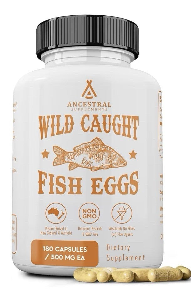 Ancestral Supplements Wild Caught Fish Eggs Pasture Raised 180 Capsules