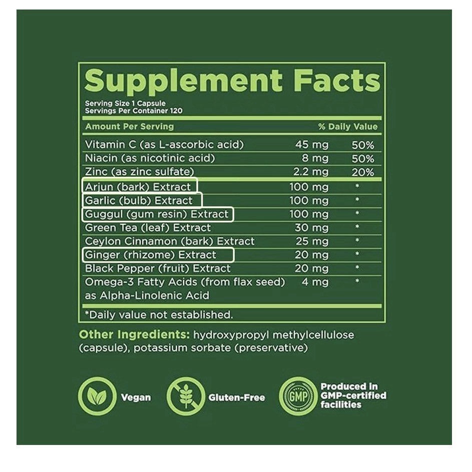 Kapiva Cholesterol Support Lowering Heart Health Supplement Plant Sterols 60Cap