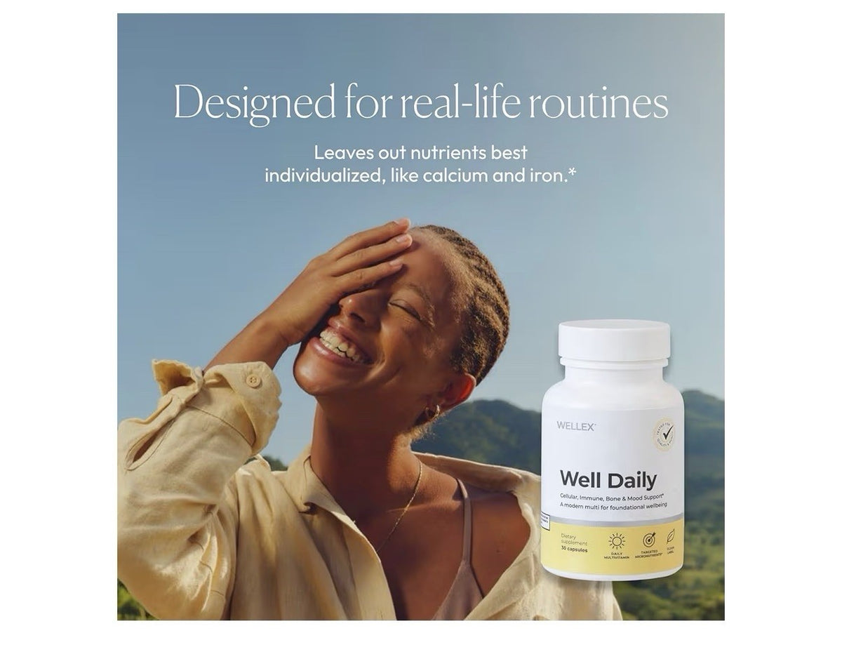 Wellex Well Daily Modern Multivitamin Cellular Immune Bond Mood Support 30 Caps
