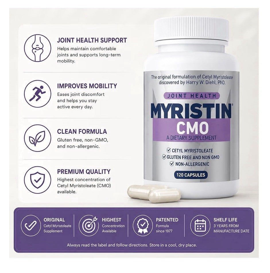 Myristin CMO Cetyl Myristoleate Joint Health 120 Capsules Dietary Supplement
