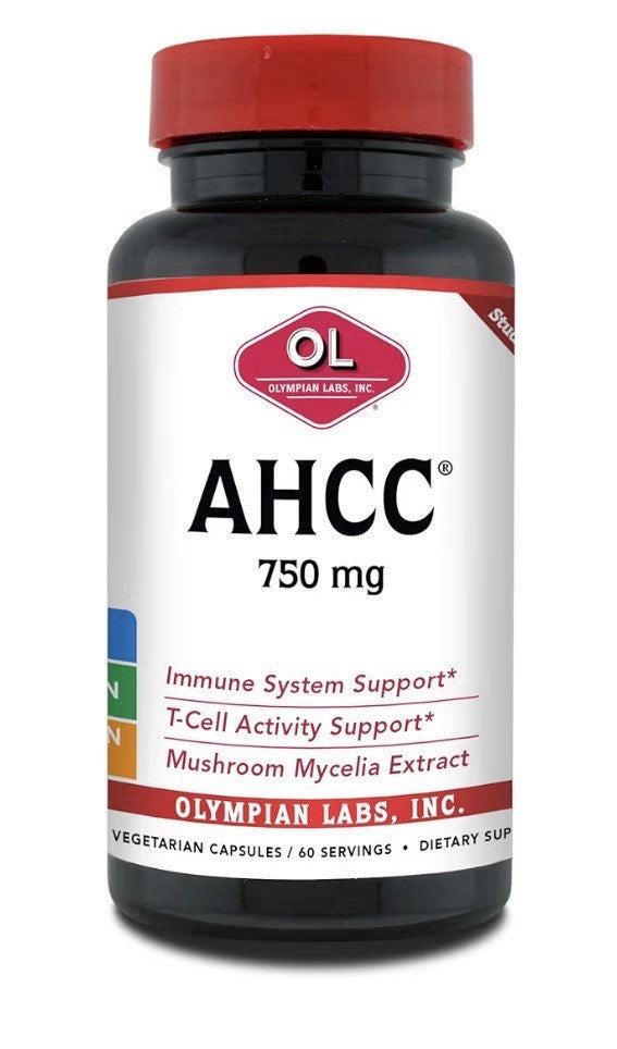 Olympian Labs Premium AHCC Supplement 750mg per Capsule Immune Liver Support 30c