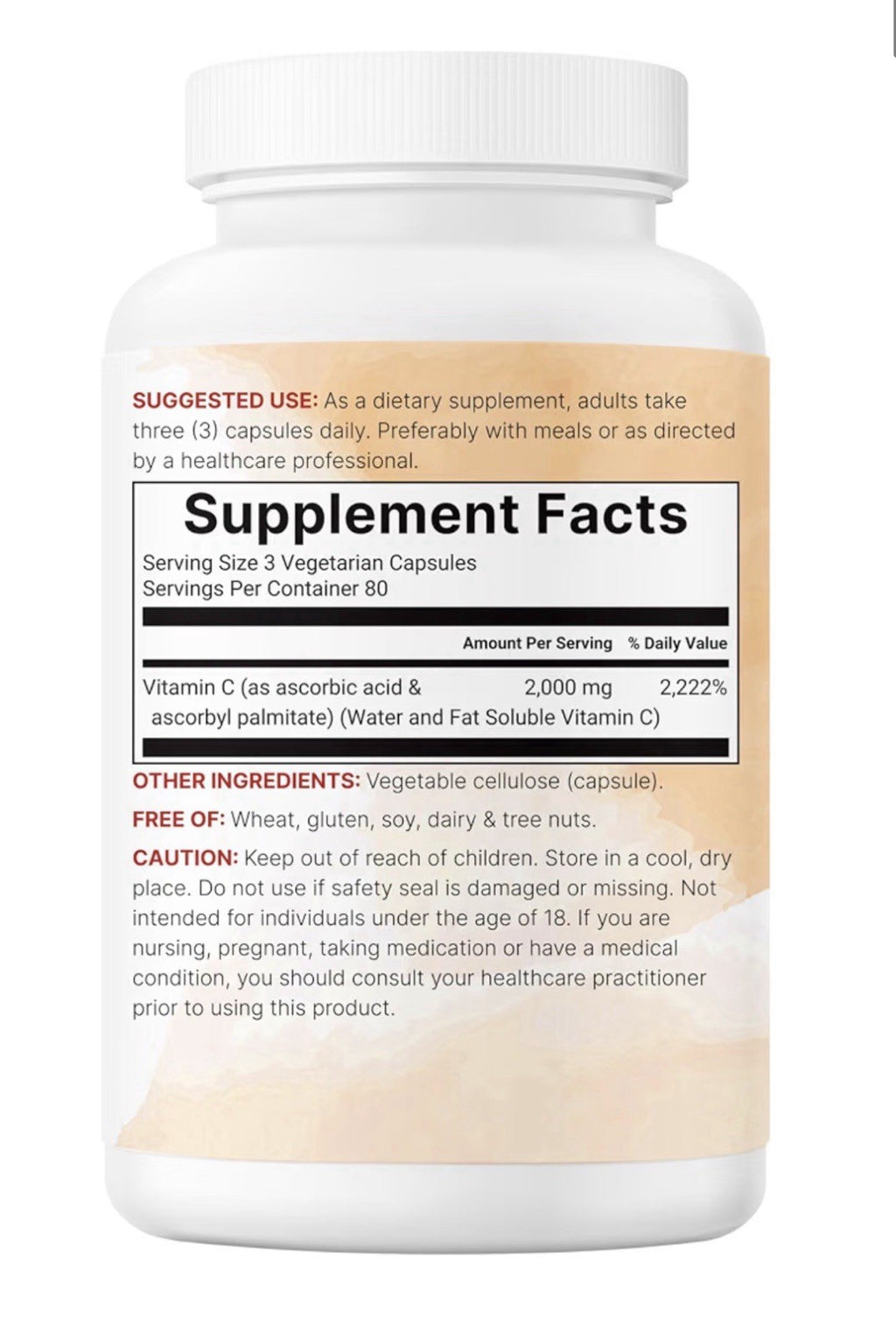 Micro Ingredients Pure Vitamin C 2,000mg Highly Bioavailable 240 Veggie Capsules