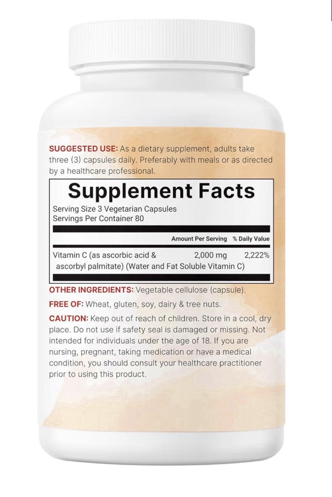 Micro Ingredients Pure Vitamin C 2,000mg Highly Bioavailable 240 Veggie Capsules