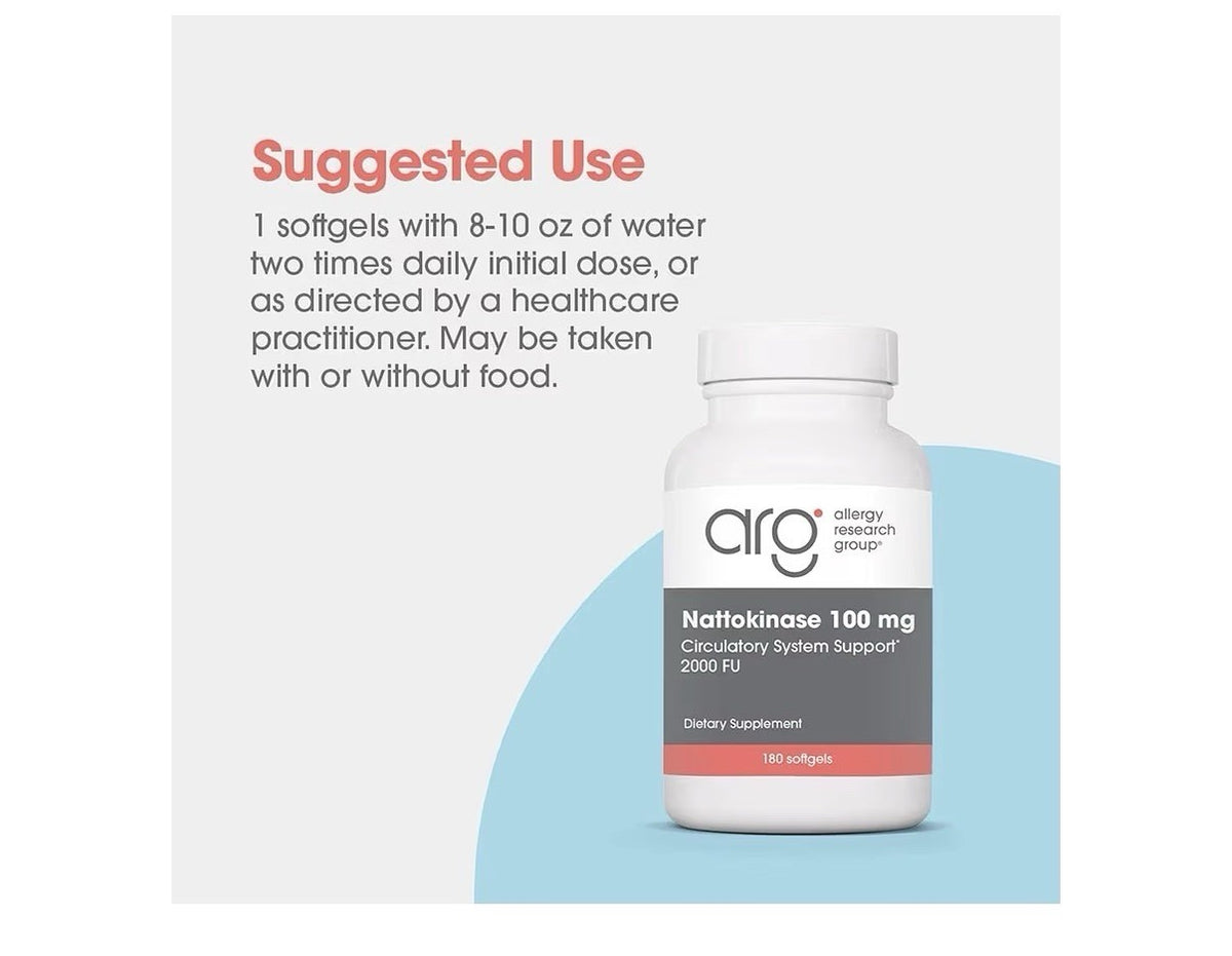 Allergy Research Group Nattokinase 100 mg Circularity Support 2000 FU 180Softgel