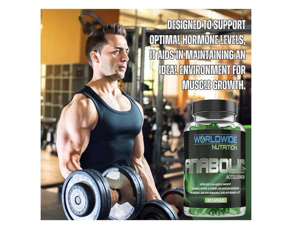 Worldwide Nutrition Anabolic Accelerator For Men Energy Workout Recovery 180caps
