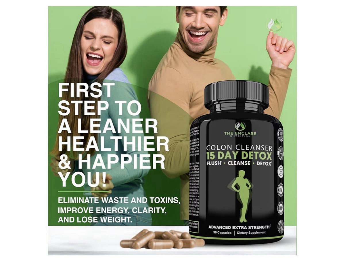 2Pack THE ENCLARE NUTRITION Colon Cleanse 15 Day Detox Flush Cleanse Women & Man