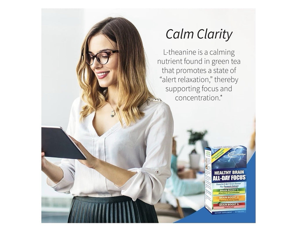 Applied Nutrition Healthy Brain All-Day Focus Memory Mental Clarity Calm 2 Pack