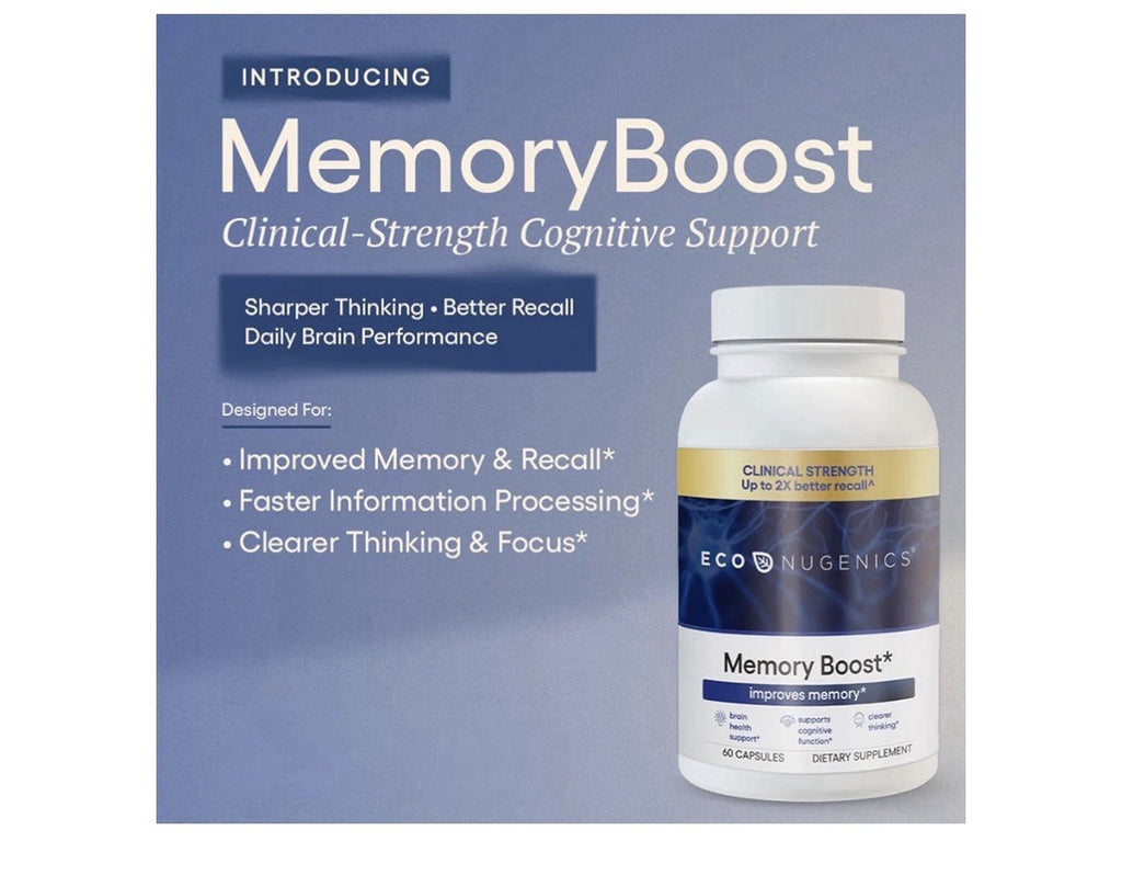 EcoNugenics Memory Boost Brain Health Cognitive Function Clearer Thinking 60caps