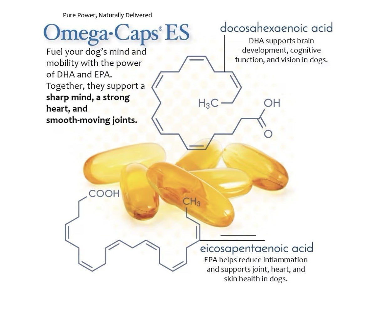 Omega Caps ES Omega-3 & 6 Extra Strength Large and Giant Dogs Breeds 250capsules