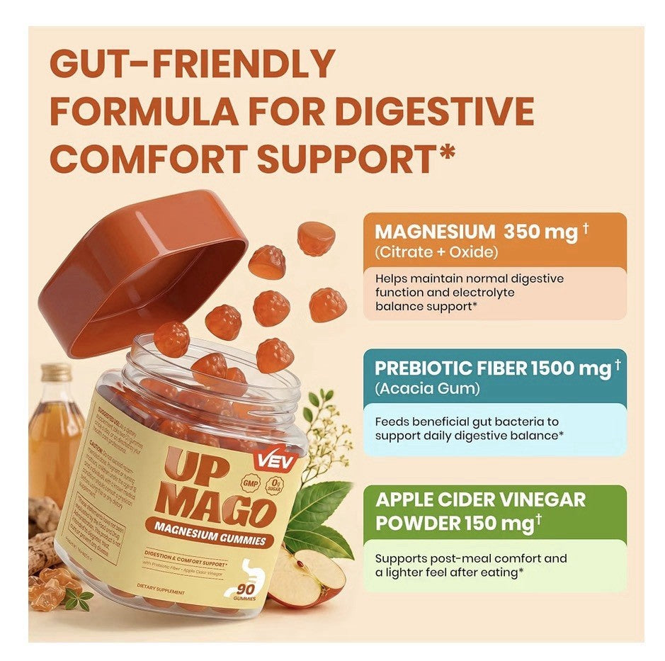 VEV UPMAGO Magnesium Gummies for Adults Digestion & Comfort Support 90 Gummies