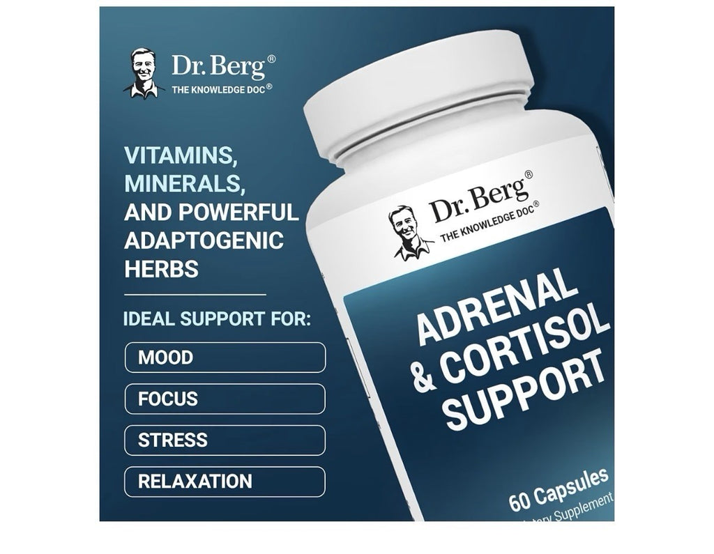 Dr. Berg Adrenal & Cortisol Support Mood Focus Relaxation Stress Support 60 Caps