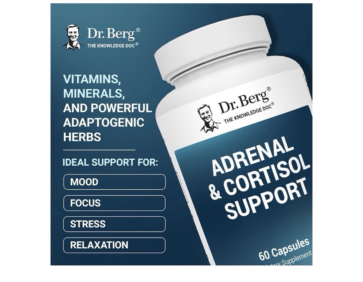 Dr. Berg Adrenal & Cortisol Support Mood Focus Relaxation Stress Support 60 Caps