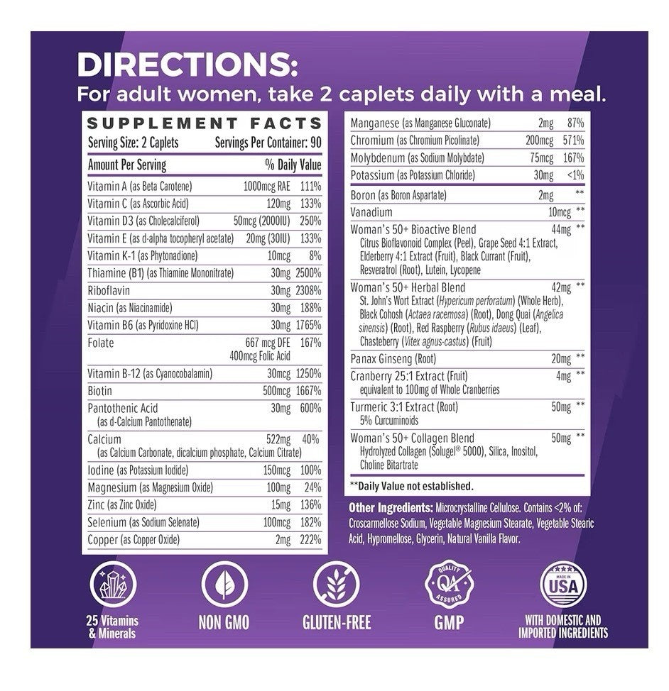 Vitamin World Ultra 360 Women’s Multi Multivitamin Women's 50+ Supplement 180Cap