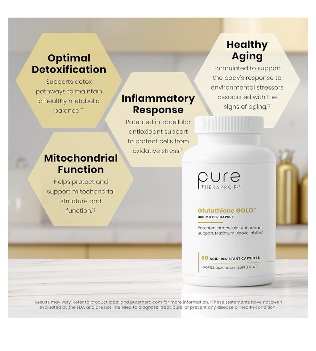Pure Therapro Rx S-Acety! Glutathione Gold 300mg PER Capsule Month Supply 60cap