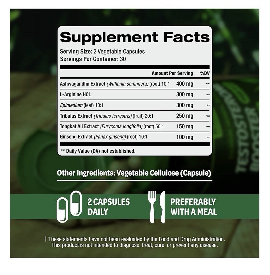 SLADAK NATURALS Testosterone Booster Supplement Men Enhancing Test Boost 2 Pack