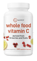 Micro Ingredients Whole Food Vitamin C From 10 Berries And Fruits 240 Capsules