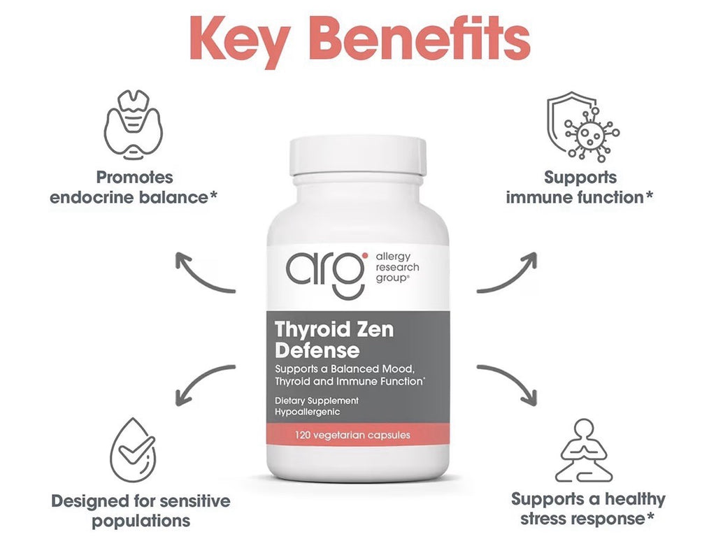 Allergy Research Group Thyroid Zen Defense Mood Thyroid Immune Support 120 Caps