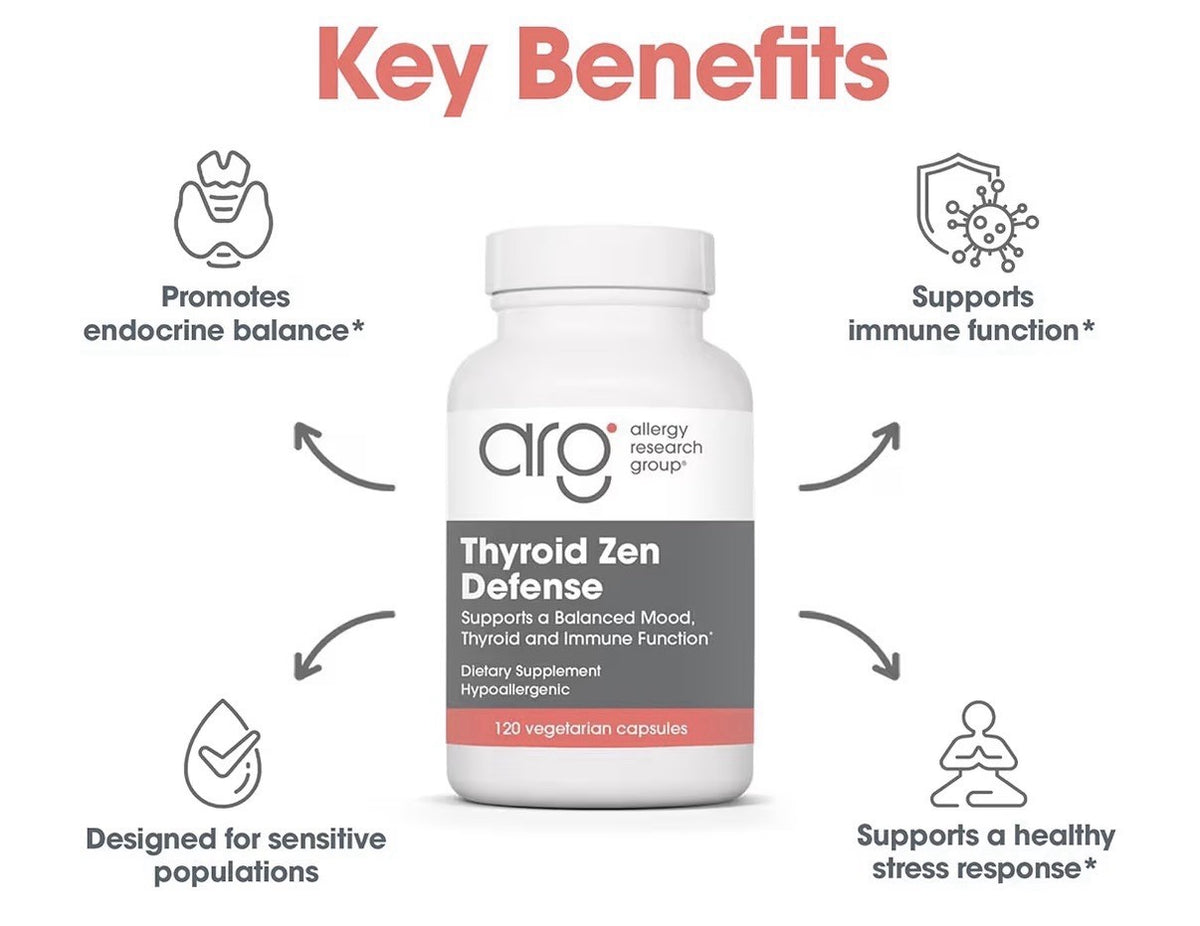 Allergy Research Group Thyroid Zen Defense Mood Thyroid Immune Support 120 Caps