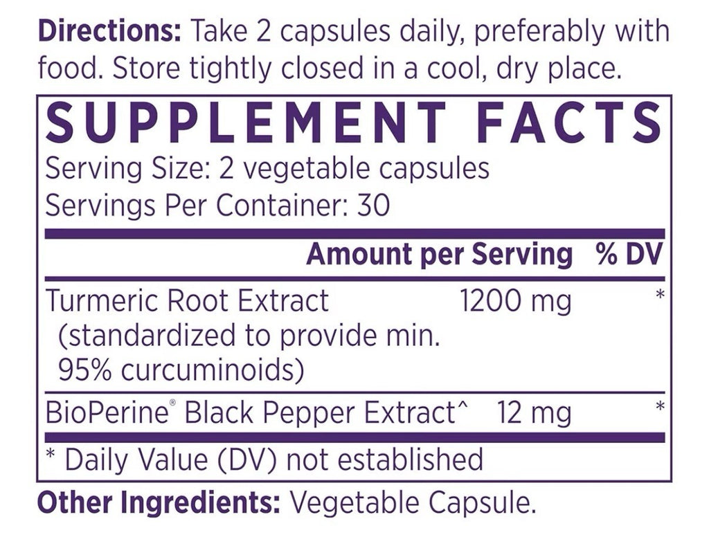 NAOMI Turmeric Curcumin High Potency 1200mg Support Healthy Inflammatory Respons