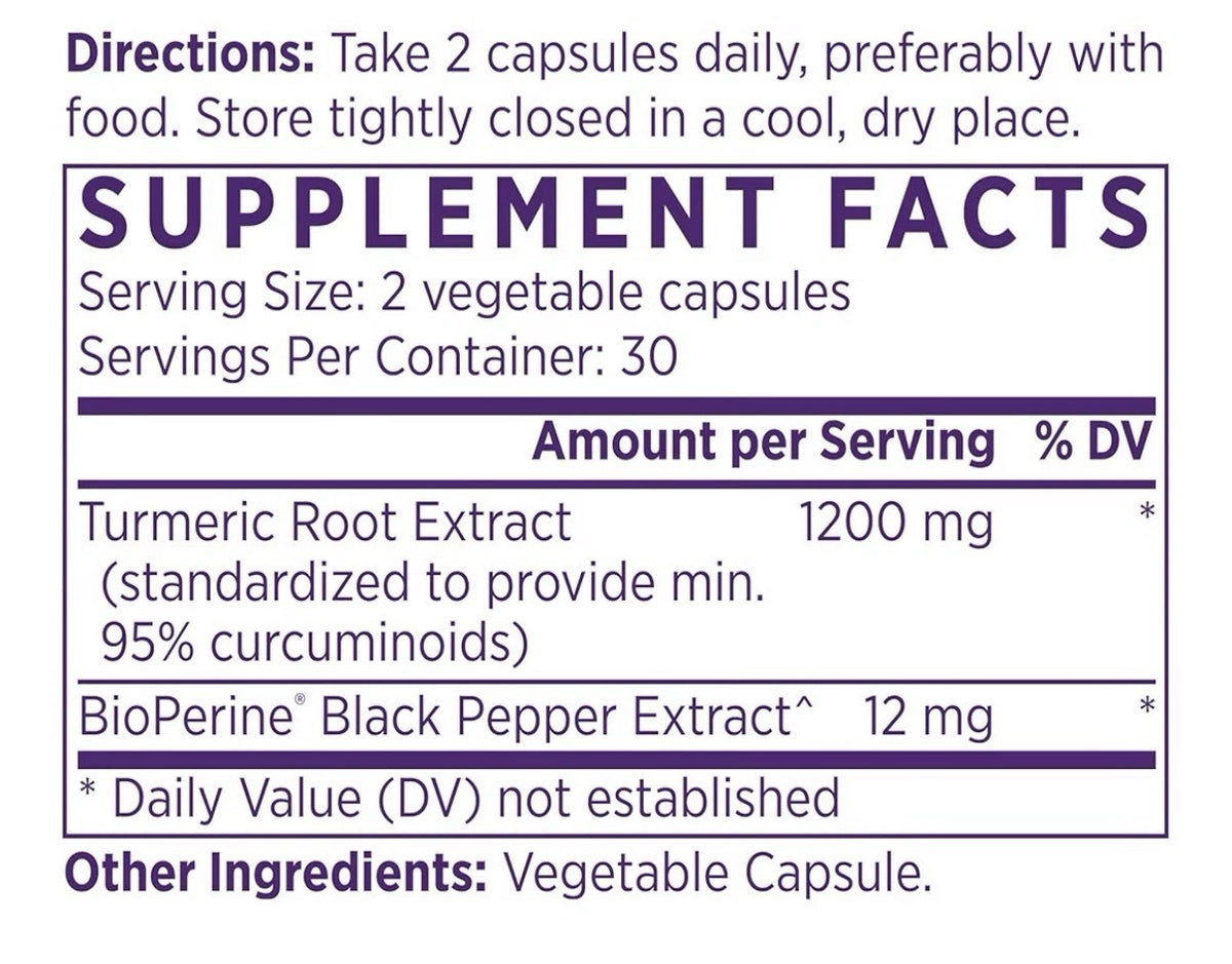 NAOMI Turmeric Curcumin High Potency 1200mg Support Healthy Inflammatory Respons