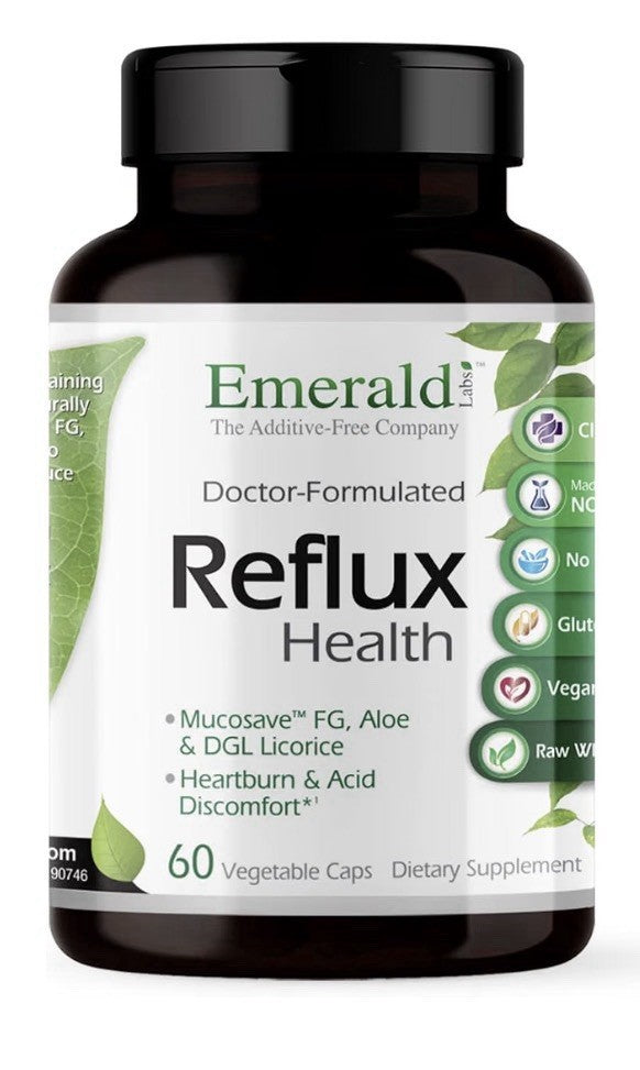 EMERALD LABS Reflux Health Indigestion Heartburn Acid Relief Digestive 60capsule