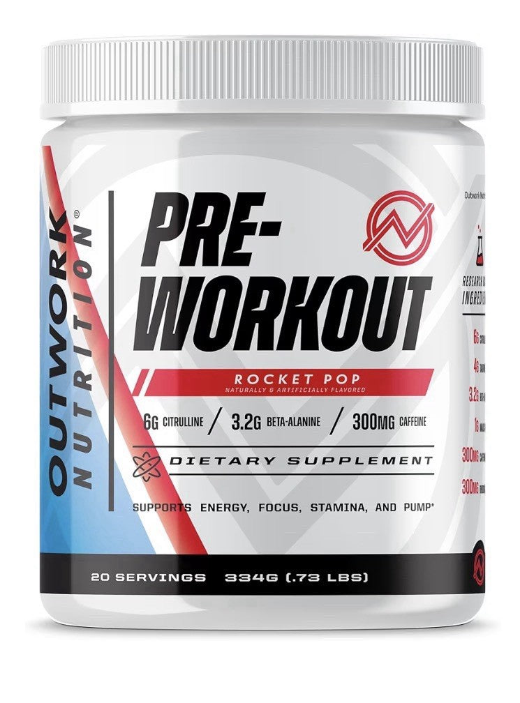 Outwork Nutrition Preworkout Energy Focus Stamina And Pump Rocket Pop Flavor