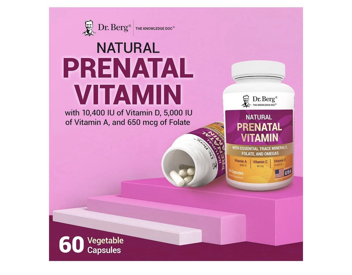 Dr. Berg Natural Prenatal Vitamin With Essential Trace Mineral Folate Omegas 60c