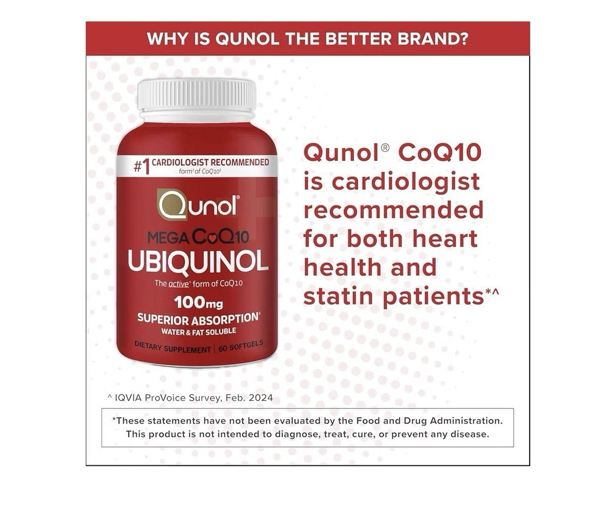 2 Pack Qunol Mega CoQ10 Ubiquinol 100mg Coenzyme Q10 Antioxidant Heart Health
