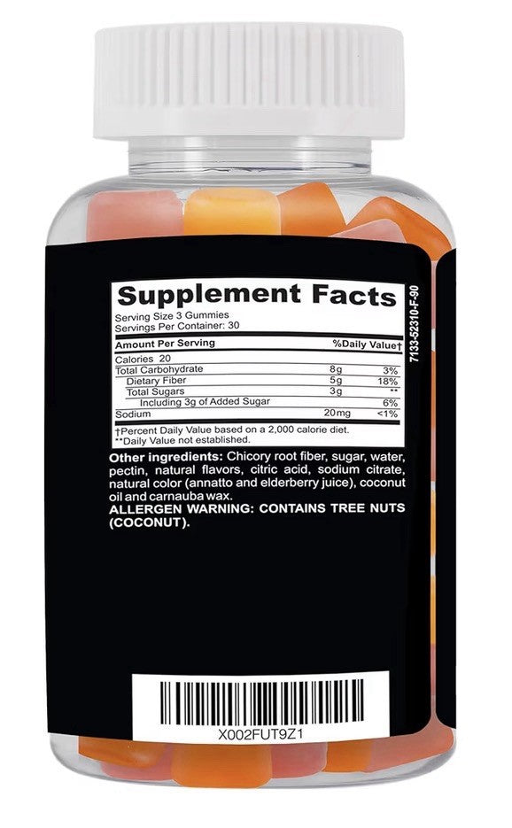 CLINICAL DAILY Fiber Max Natural Probiotic High Fiber 60 Gummies For Adults Kids