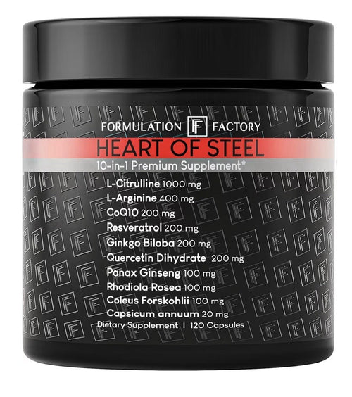 2 Pack Formulation Factory Heart of Steel Nitric Oxide 10-in-1 For Men Women