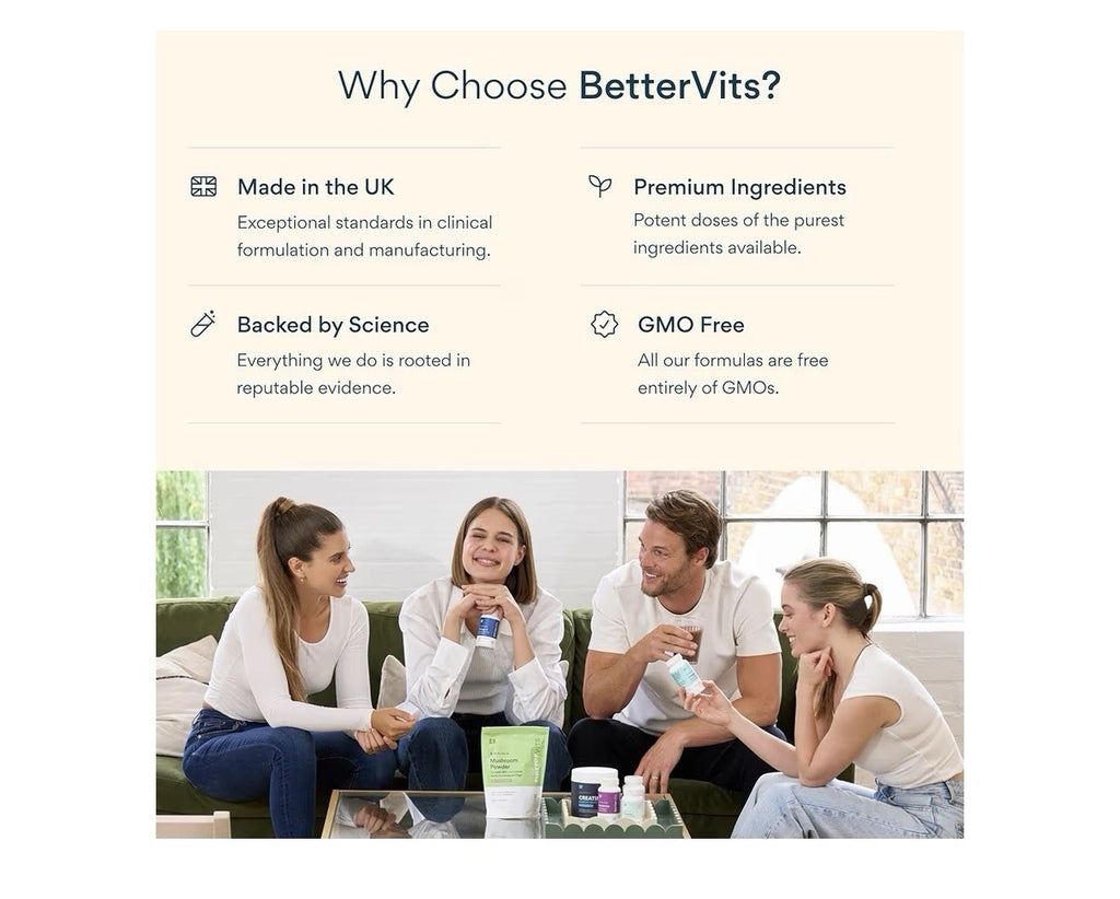 Bettervits Probiotics Complex 75 Billion CFU Women Men Digestive Gut Health 30ca