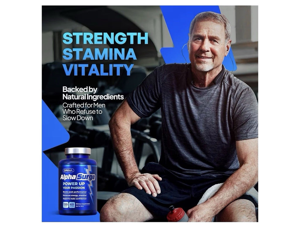AlphaSurge Power Up Your Passion Male Enhancing Testosterone Booster 120 Capsule