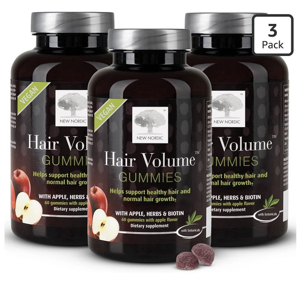 NEW NORDIC Hair Volume Gummies Hair Health Support Fuller Lookin Hair 3 Pack