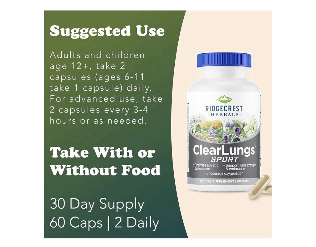 Ridgecrest Herbals ClearLungs Sport Oxygen Intake Optimize Athletic Performance