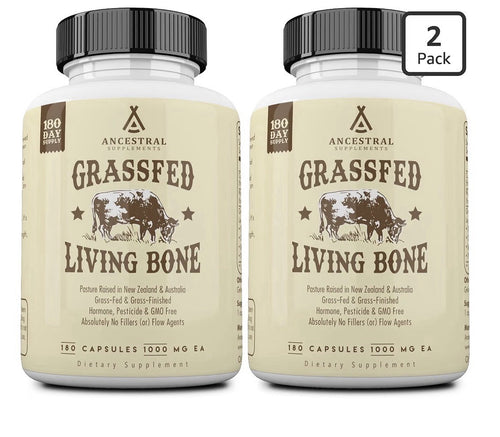 2 Pack Ancestral Supplements Living Bone Grass Fed Beef Pasture Raised