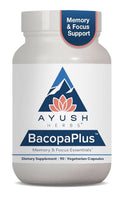 Ayush Herbs BacopaPlus Memory & Focus Essentials Bacopa Gotu Kola 90 Capsules