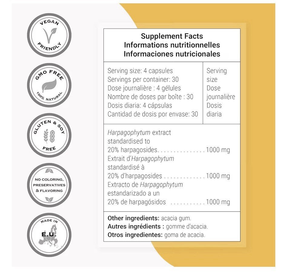 Supersmart Super Harpagophytum 1000 mg Per Day (Devil’s Claw) 120 Capsules