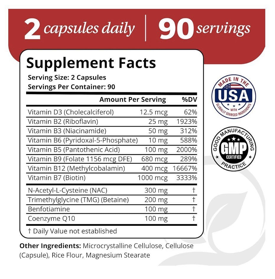 DrVmd Healthy Blood Flow Vascular Control NAC CoQ10 Benfotiamine Betaine 180caps