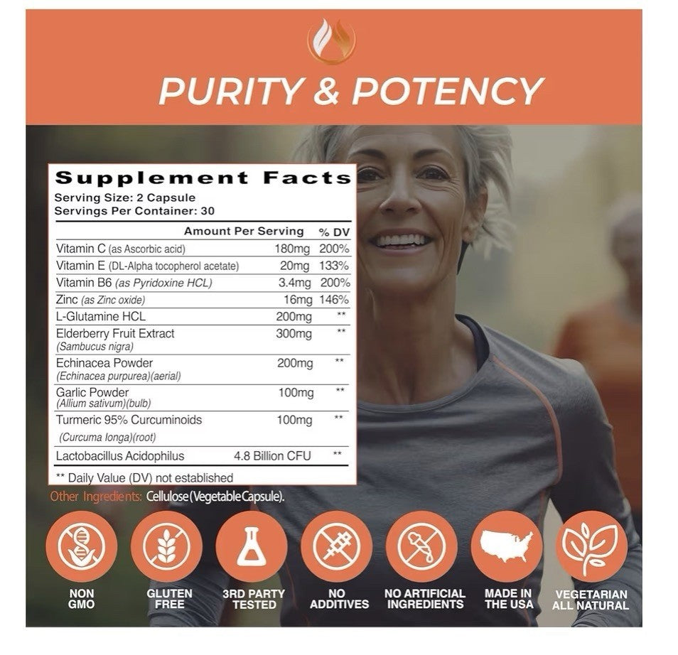 THE ENCLARE NUTRITION 10 in 1 Power Immunity Immune Support Booster 60 Capsules