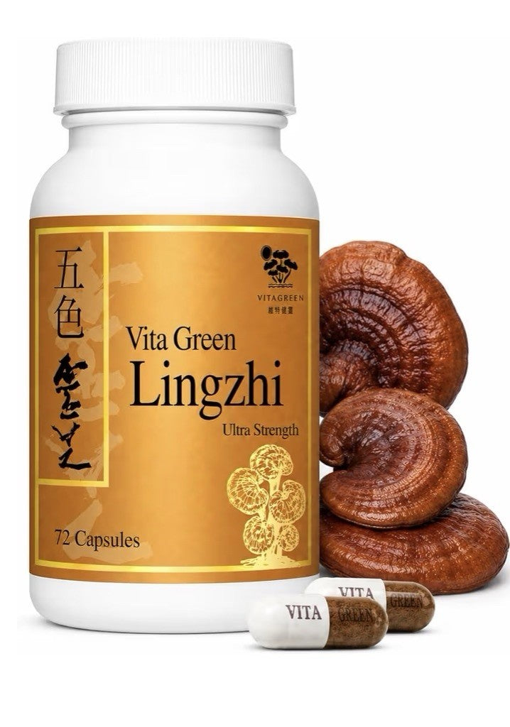 Vita Green Lingzhi Ultra Strength Mushroom Pure Reishi For Women & Men 72capsule