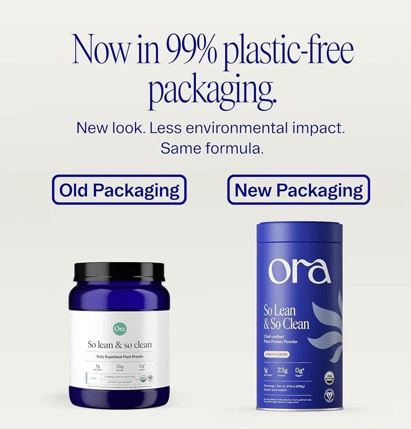 Ora So Lean & So Clean Plant Protein Powder for Women and Men Vanilla 21.8oz