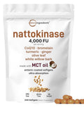 Micro Ingredients Nattokinase 4,000 FU CoQ10, Bromelain Turmeric 240 Softgels