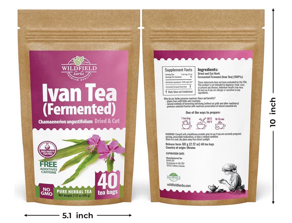 Wildfield Ivan Tea Fermented Blooming Sally Chamaenerion Angustifolum 40 TeaBags