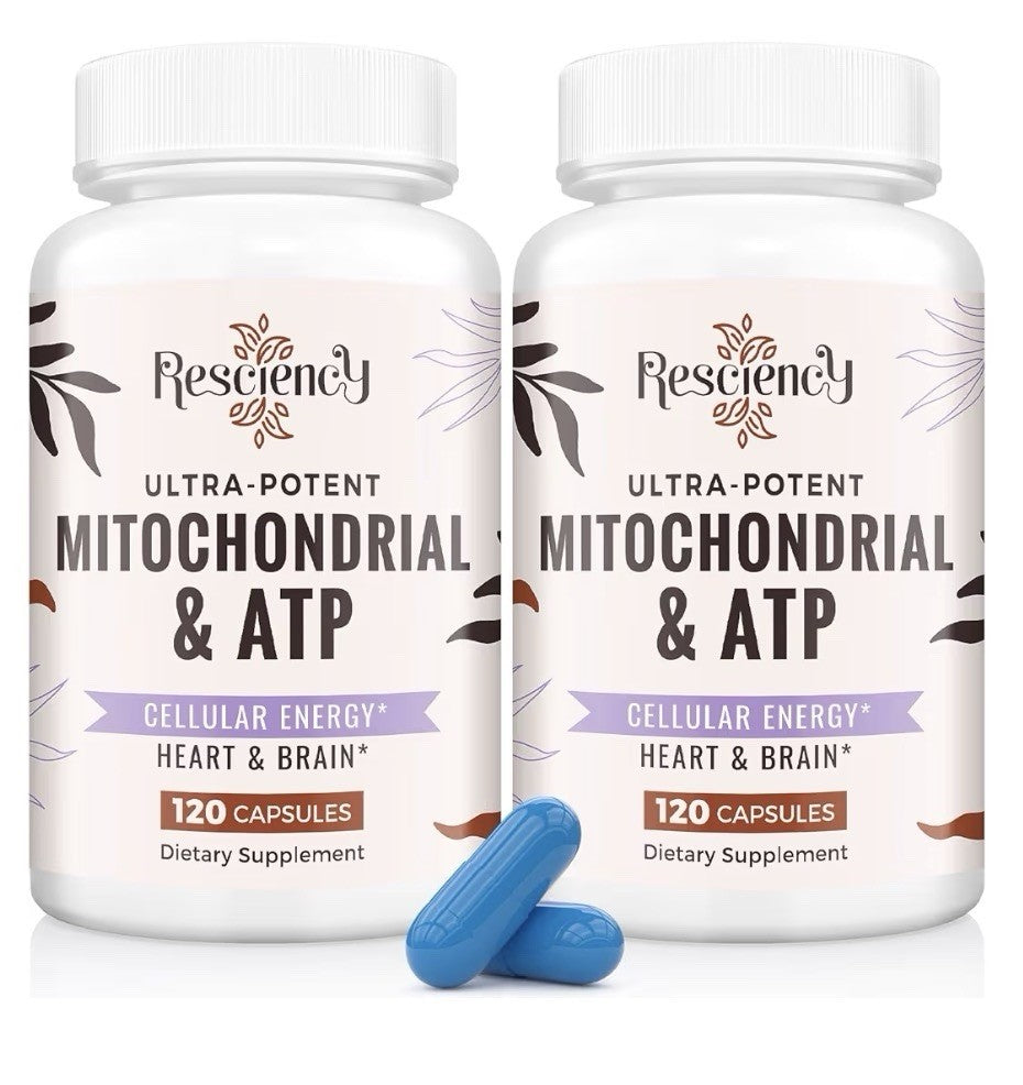 Resciency Mitochondrial & ATP Supplements Cellular Energy Heart Brain 2 Packs