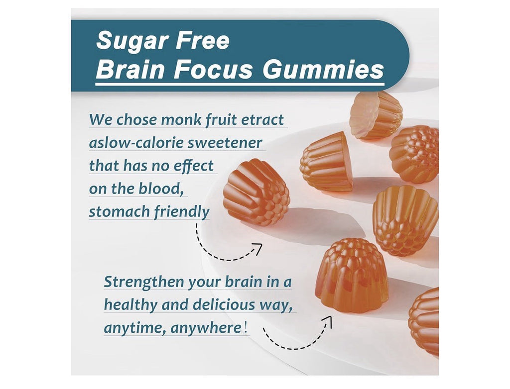 Neviss L-Tyrosine Gummies L-Theanine B12 B6 Brain Health Focus 2 Pack Gummies
