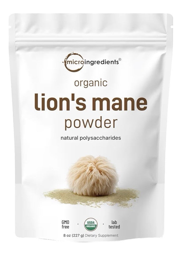 Micro Ingredients Organic Lion’s Mane Mushroom Powder Brain Energy Support 8 oz