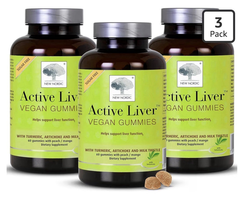 3 Pack NEW NORDIC Active Liver Vegan Gummies Helps Support Liver Function