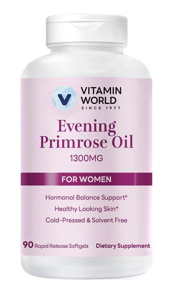 Vitamin World Evening Primrose Oil 1300 mg For Women Hormone Balance 90 Softgels
