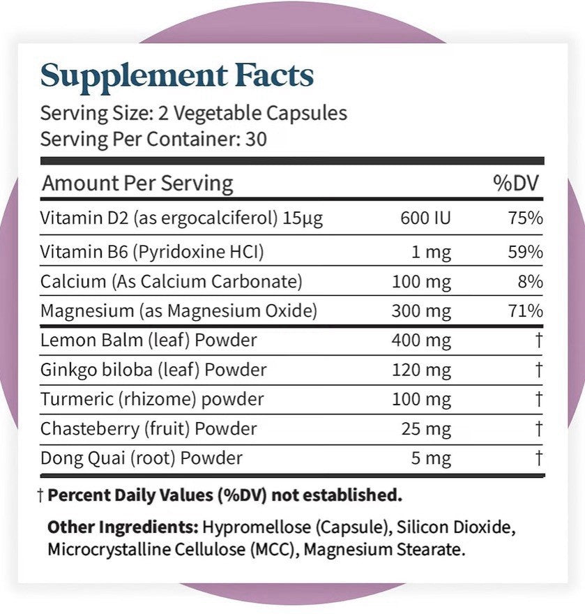 Pattern Wellness PMS Complex Monthly Promotes Hormonal Balance Monthly Cycle 60c